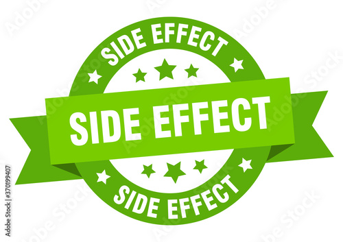 side effect round ribbon isolated label. side effect sign