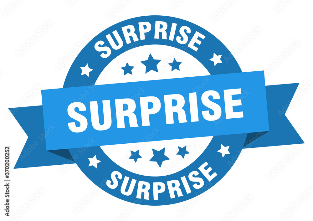 surprise round ribbon isolated label. surprise sign surprise round ribbon isolated label. surprise sign