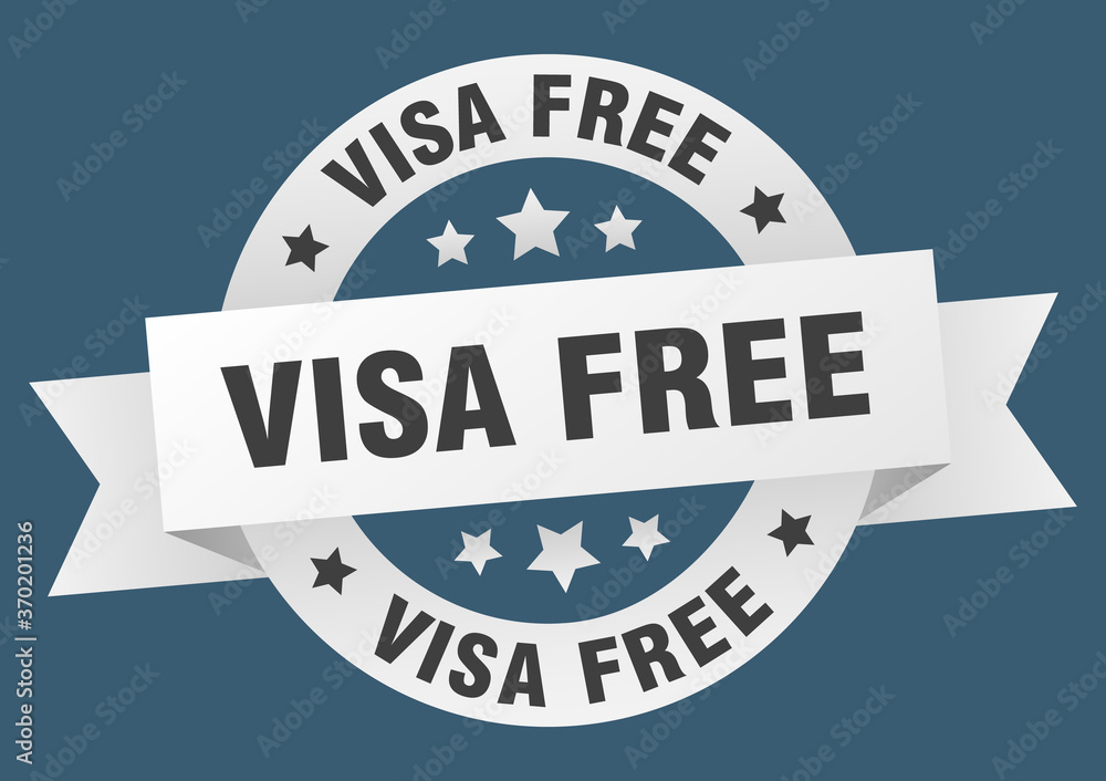 Fototapeta premium visa free round ribbon isolated label. visa free sign