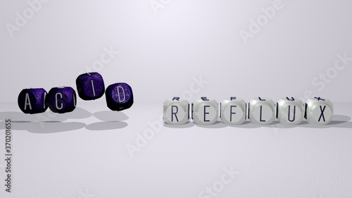 combination of acid reflux built by cubic letters from the top perspective, excellent for the concept presentation. illustration and background