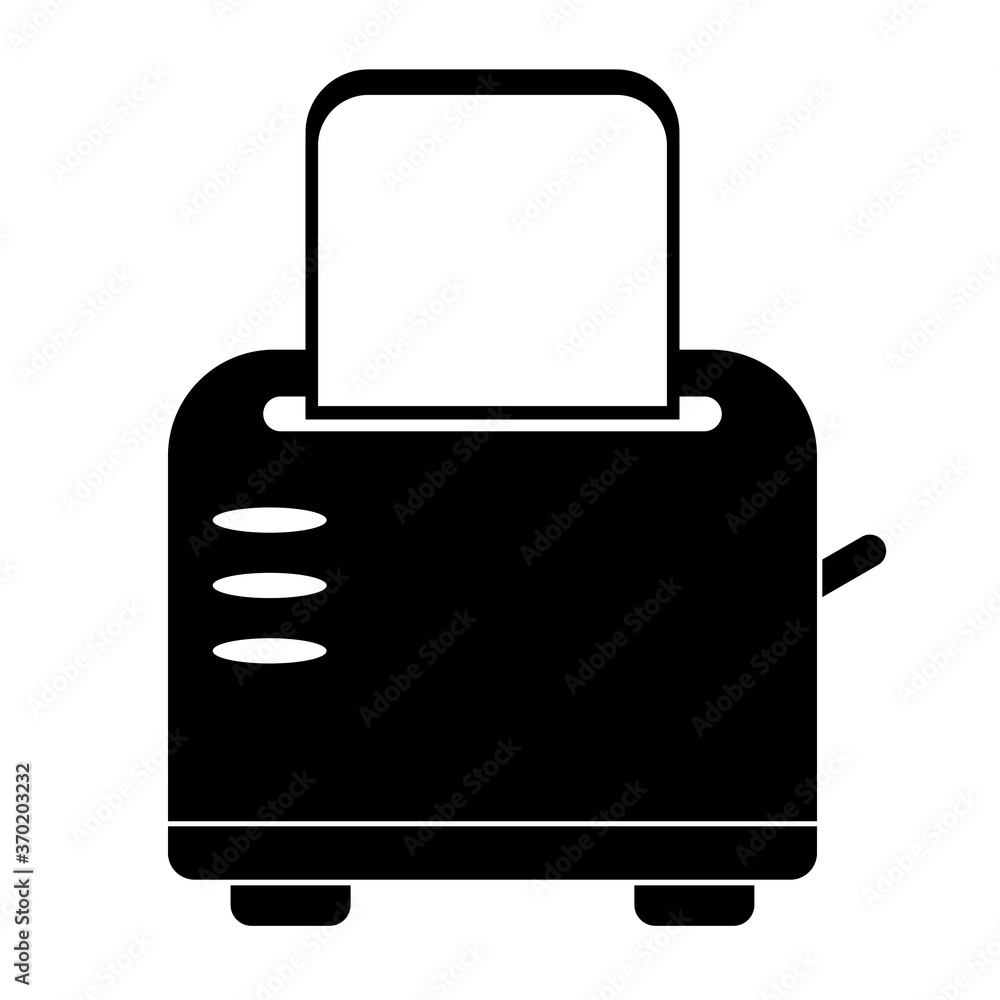 Black Toaster icon in flat style vector illustration. Black Toaster icon in flat style vector illustration.
