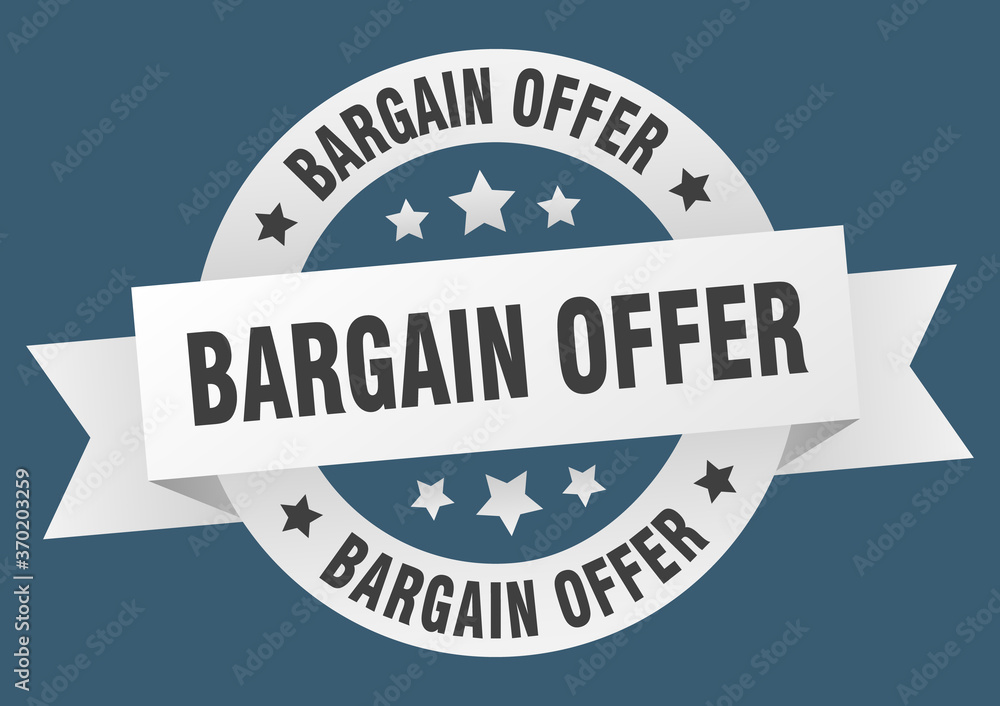 Obraz premium bargain offer round ribbon isolated label. bargain offer sign