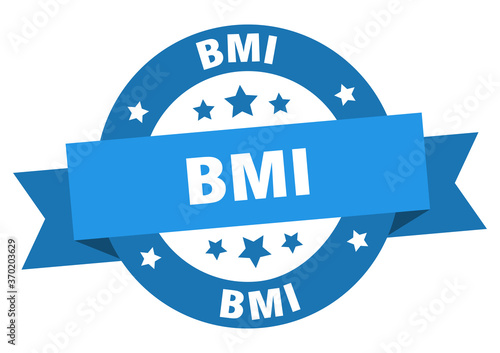 bmi round ribbon isolated label. bmi sign