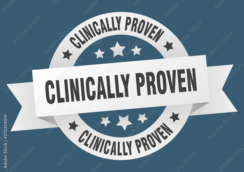 clinically proven round ribbon isolated label. clinically proven sign clinically proven round ribbon isolated label. clinically proven sign