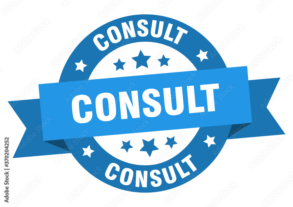 Fototapeta premium consult round ribbon isolated label. consult sign