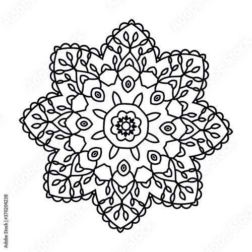 Mandalas Round for coloring book. Decorative round ornaments. Flower shape. Oriental vector, Anti-stress therapy patterns. Symmetry. Meditation. Yoga logo. Vector EPS 10. Ethnic Style.