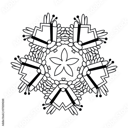 Mandalas Round for coloring book. Decorative round ornaments. Flower shape. Oriental vector, Anti-stress therapy patterns. Symmetry. Meditation. Yoga logo. Vector EPS 10. Ethnic Style.
