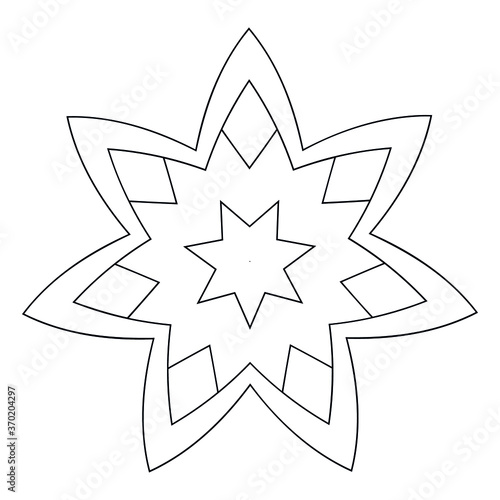Mandalas Round for coloring book. Decorative round ornaments. Flower shape. Oriental vector, Anti-stress therapy patterns. Symmetry. Meditation. Yoga logo. Vector EPS 10. Ethnic Style.