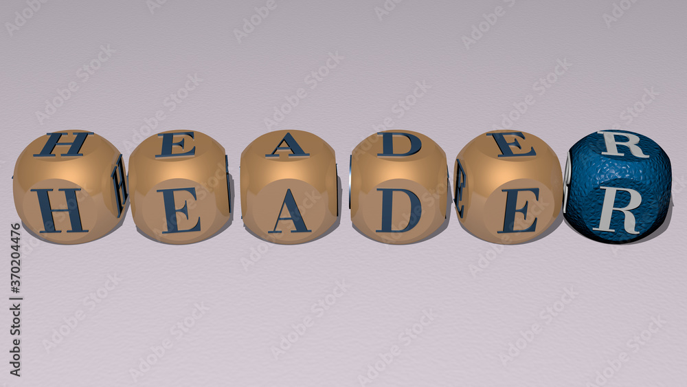 crosswords of HEADER arranged by cubic letters on a mirror floor, concept meaning and presentation. illustration and banner crosswords of HEADER arranged by cubic letters on a mirror floor, concept meaning and presentation. illustration and banner