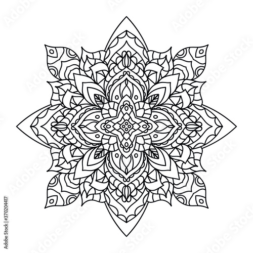 Mandalas Round for coloring book. Decorative round ornaments. Flower shape. Oriental vector, Anti-stress therapy patterns. Symmetry. Meditation. Yoga logo. Vector EPS 10. Ethnic Style.