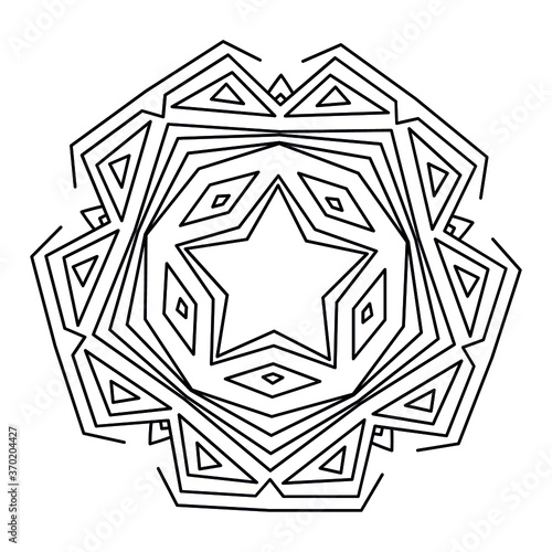 Mandalas Round for coloring book. Decorative round ornaments. Flower shape. Oriental vector, Anti-stress therapy patterns. Symmetry. Meditation. Yoga logo. Vector EPS 10. Ethnic Style.