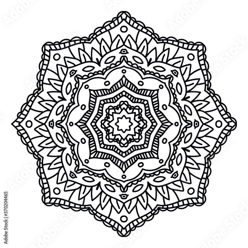 Mandalas Round for coloring book. Decorative round ornaments. Flower shape. Oriental vector, Anti-stress therapy patterns. Symmetry. Meditation. Yoga logo. Vector EPS 10. Ethnic Style.