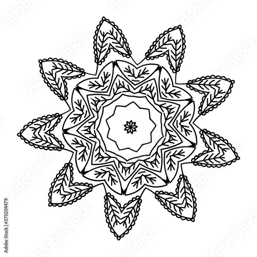 Mandalas Round for coloring book. Decorative round ornaments. Flower shape. Oriental vector, Anti-stress therapy patterns. Symmetry. Meditation. Yoga logo. Vector EPS 10. Ethnic Style.