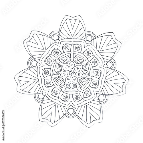Mandalas Round for coloring book. Decorative round ornaments. Flower shape. Oriental vector, Anti-stress therapy patterns. Symmetry. Meditation. Yoga logo. Vector EPS 10. Ethnic Style.