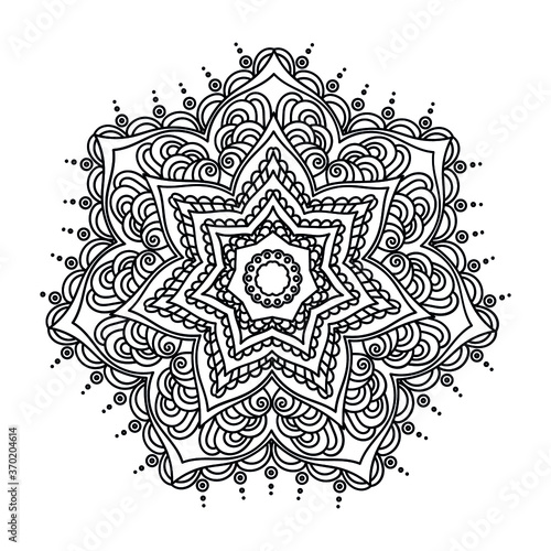 Mandalas Round for coloring book. Decorative round ornaments. Flower shape. Oriental vector, Anti-stress therapy patterns. Symmetry. Meditation. Yoga logo. Vector EPS 10. Ethnic Style.
