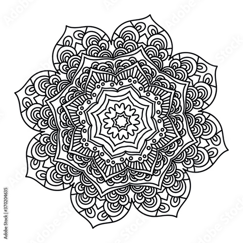 Mandalas Round for coloring book. Decorative round ornaments. Flower shape. Oriental vector, Anti-stress therapy patterns. Symmetry. Meditation. Yoga logo. Vector EPS 10. Ethnic Style.