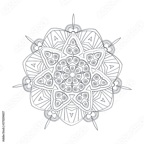 Mandalas Round for coloring book. Decorative round ornaments. Flower shape. Oriental vector, Anti-stress therapy patterns. Symmetry. Meditation. Yoga logo. Vector EPS 10. Ethnic Style.