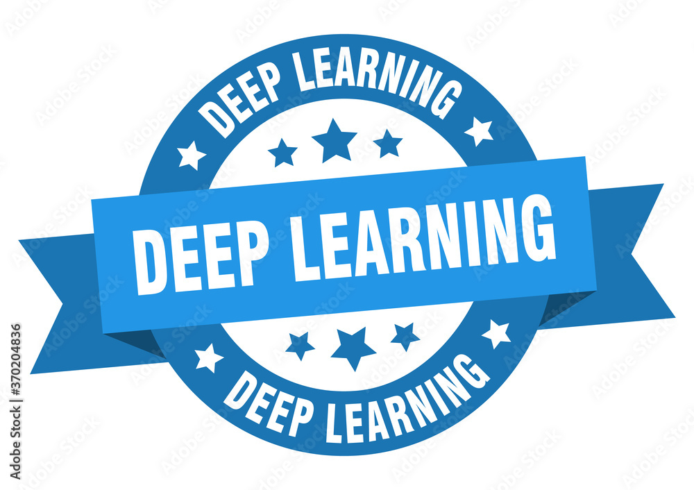 deep learning round ribbon isolated label. deep learning sign deep learning round ribbon isolated label. deep learning sign