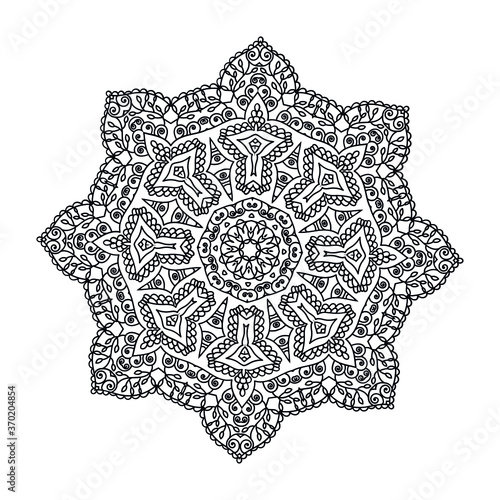 Mandalas Round for coloring book. Decorative round ornaments. Flower shape. Oriental vector, Anti-stress therapy patterns. Symmetry. Meditation. Yoga logo. Vector EPS 10. Ethnic Style.