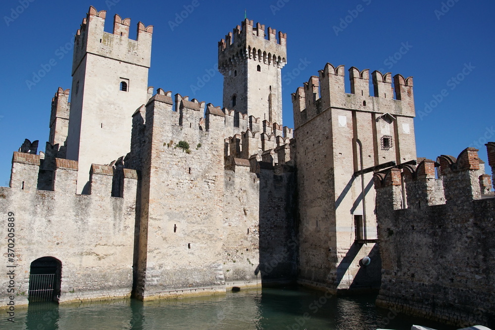 Scaligero Castle (Rocca Scaligera) medieval fortress on the island of Sirmione, Garda Lake