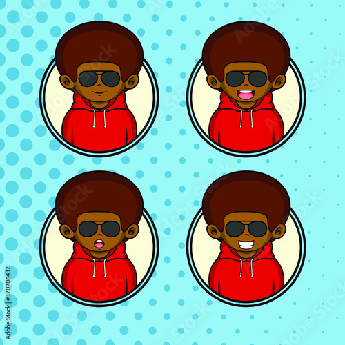 funny character set vector icon illustration