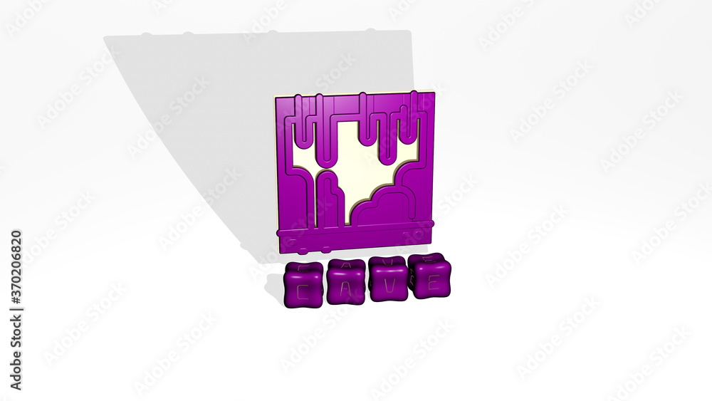 3D illustration of CAVE graphics and text made by metallic dice letters for the related meanings of the concept and presentations. ancient and beautiful 3D illustration of CAVE graphics and text made by metallic dice letters for the related meanings of the concept and presentations. ancient and beautiful