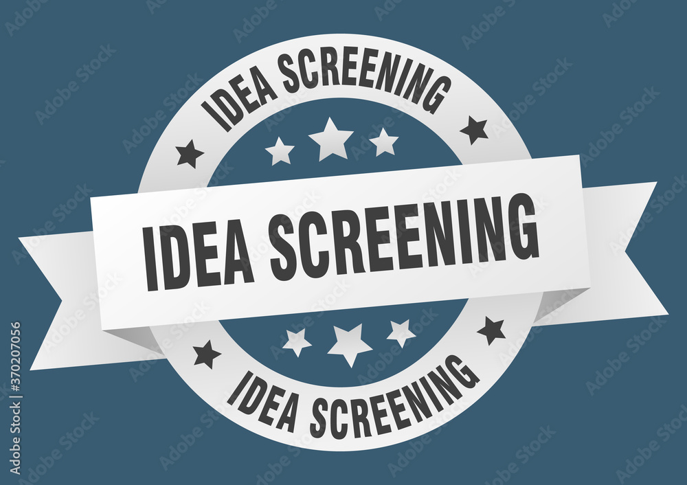 idea screening round ribbon isolated label. idea screening sign idea screening round ribbon isolated label. idea screening sign