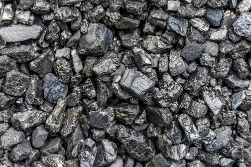 Natural black coal for background. Fuel for the boiler room.