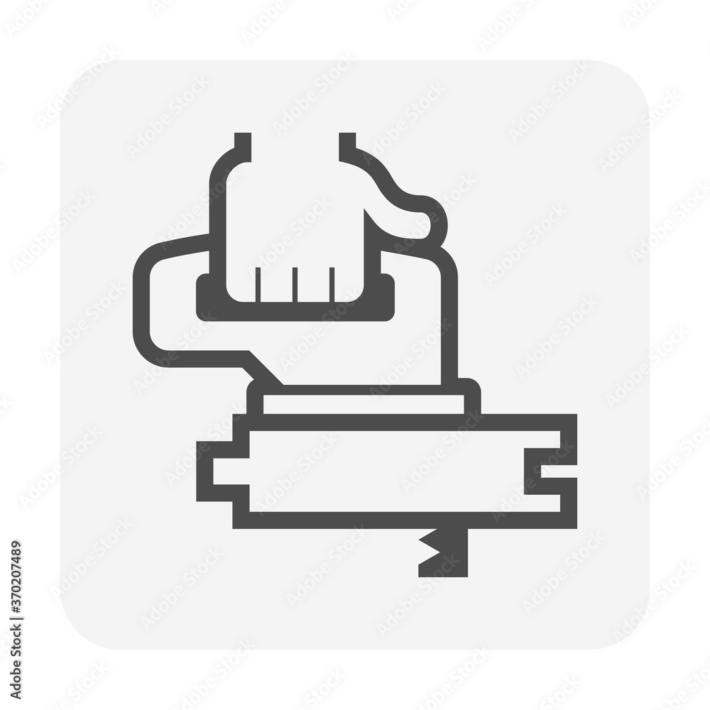 Electric saw and wood floor construction work vector icon design. Electric saw and wood floor construction work vector icon design.