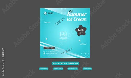 ice cream social media template