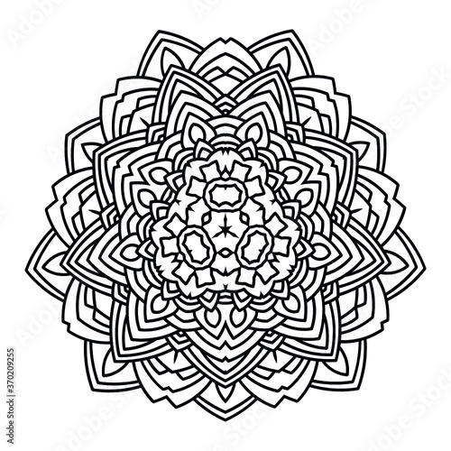Mandala for coloring book. Decorative round ornaments. Flower shape. Oriental vector, Anti-stress therapy patterns. Symmetry. Meditation. Yoga logo. Vector EPS 10. Ethnic Style.