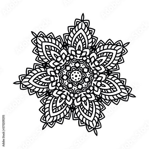 Mandala for coloring book. Decorative round ornaments. Flower shape. Oriental vector, Anti-stress therapy patterns. Symmetry. Meditation. Yoga logo. Vector EPS 10. Ethnic Style.