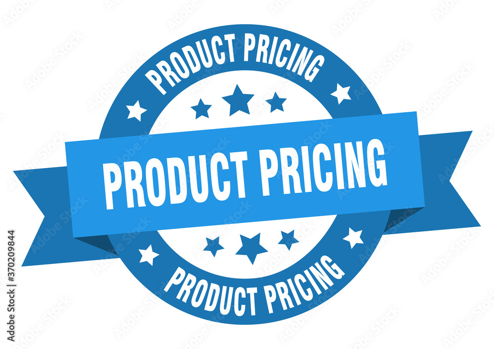 product pricing round ribbon isolated label. product pricing sign
