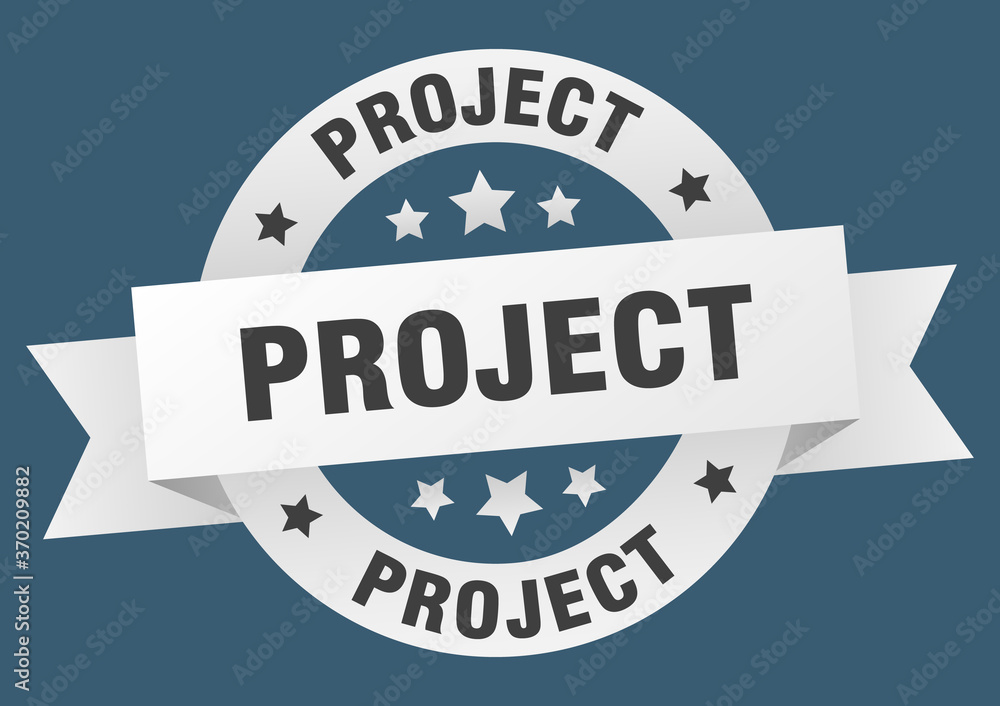 project round ribbon isolated label. project sign project round ribbon isolated label. project sign
