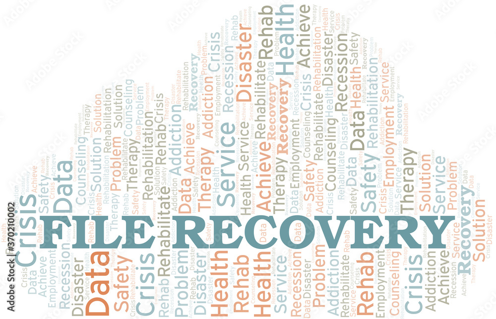 File Recovery vector word cloud, made with text only. File Recovery vector word cloud, made with text only.