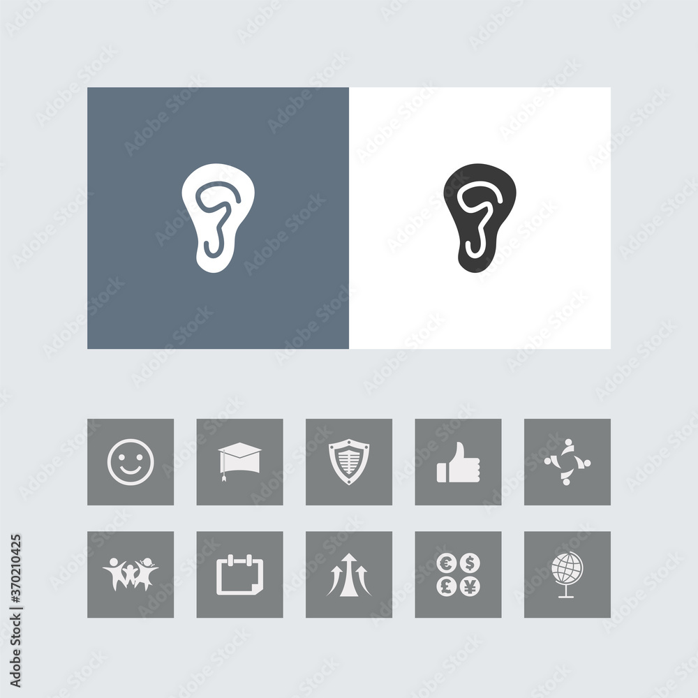 Creative Ear Icon with Bonus Icons. Creative Ear Icon with Bonus Icons.