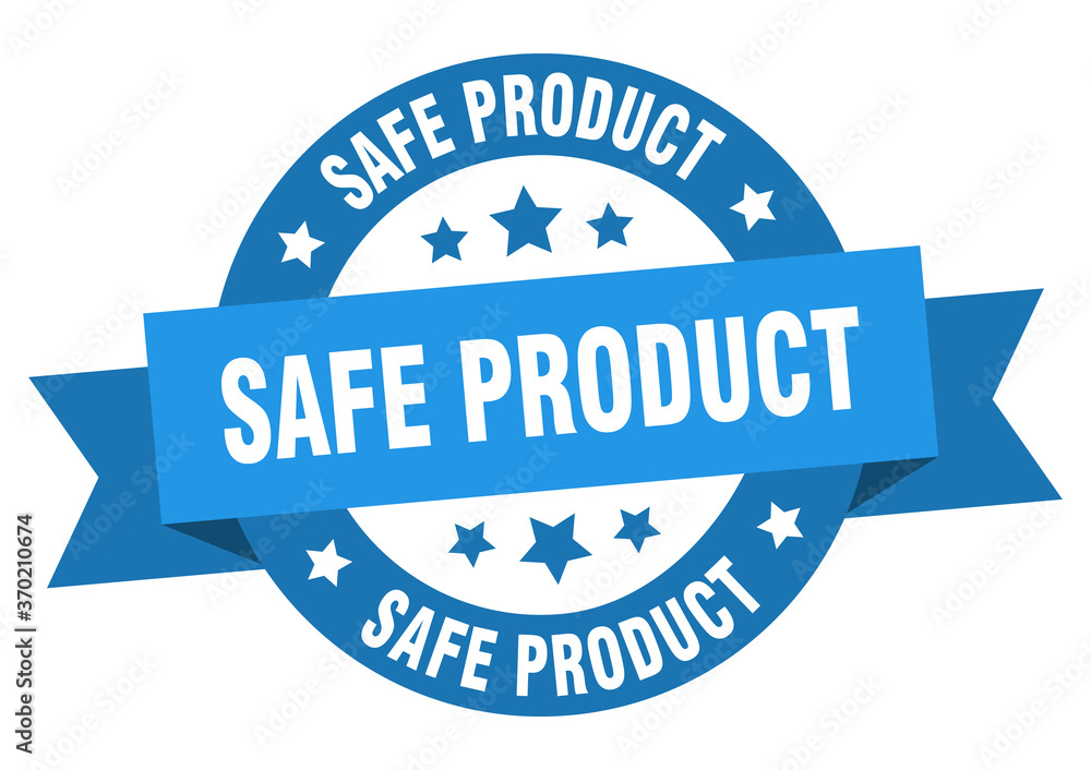 safe product round ribbon isolated label. safe product sign