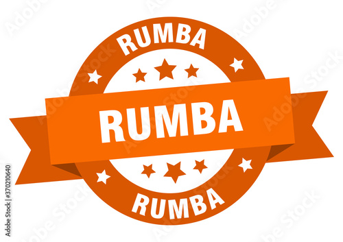 rumba round ribbon isolated label. rumba sign