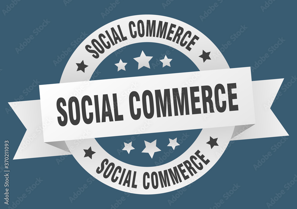 Fototapeta premium social commerce round ribbon isolated label. social commerce sign