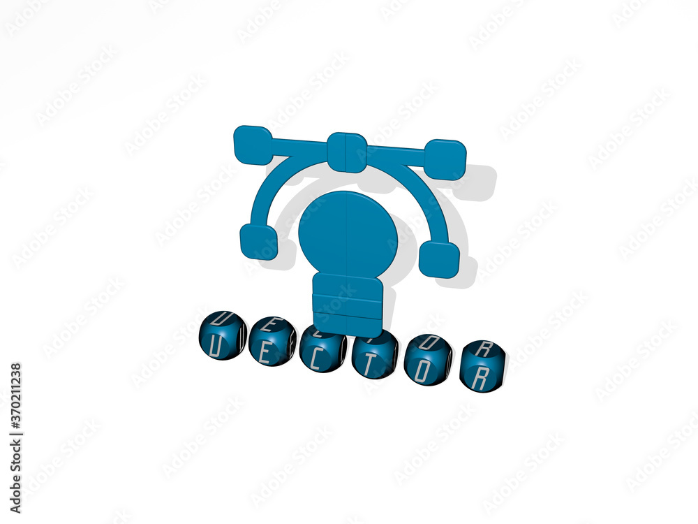 3D representation of VECTOR with icon on the wall and text arranged by metallic cubic letters on a mirror floor for concept meaning and slideshow presentation 3D representation of VECTOR with icon on the wall and text arranged by metallic cubic letters on a mirror floor for concept meaning and slideshow presentation