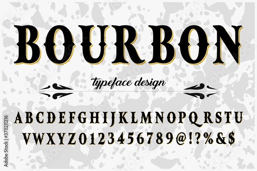 vintage font, classic lettering, typeface vector design, white style background