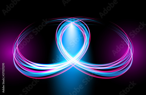 Abstract Colorful light trails with motion blur effect, speed background. futuristic neon light effect. Speed of light concept background