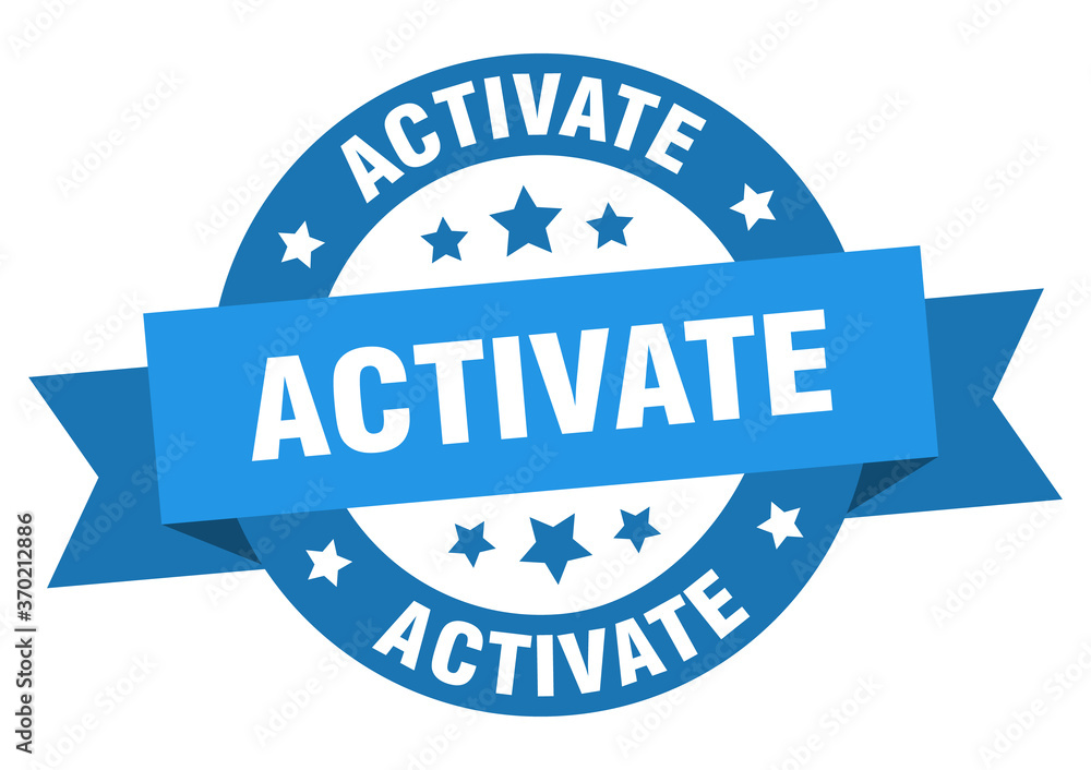 Fototapeta premium activate round ribbon isolated label. activate sign