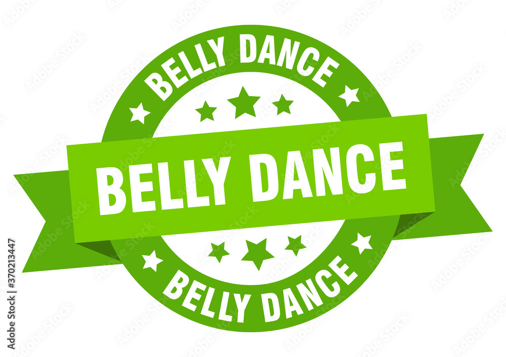 belly dance round ribbon isolated label. belly dance sign