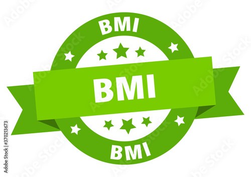 bmi round ribbon isolated label. bmi sign
