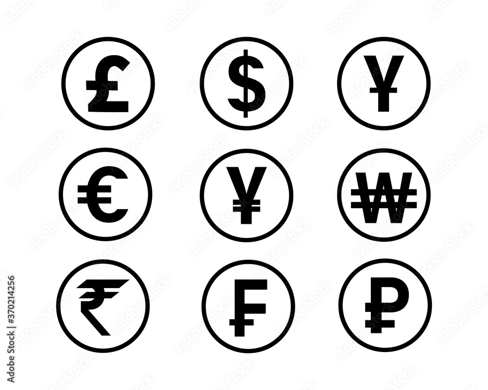 Currency icon set design illustration eps10 vector Currency icon set design illustration eps10 vector