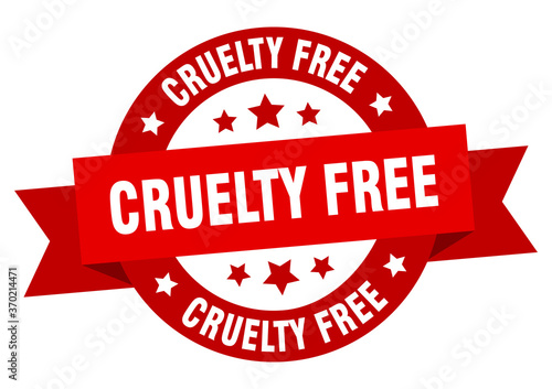 cruelty free round ribbon isolated label. cruelty free sign