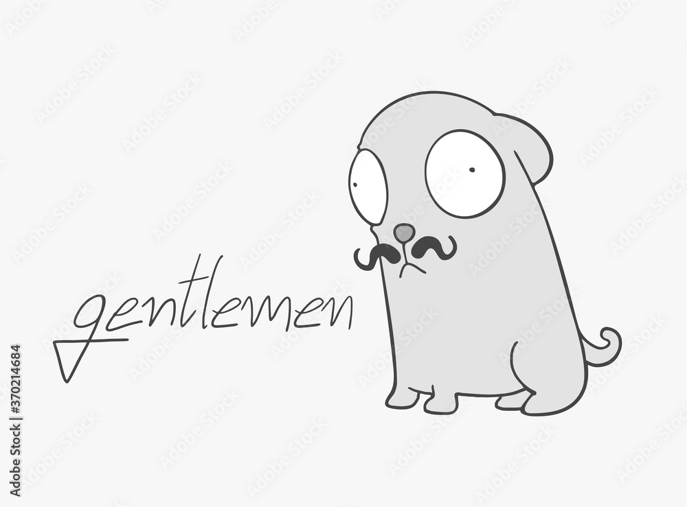 Funny design of dog and gentlemen message Funny design of dog and gentlemen message