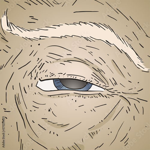 Design of old man eye illustration