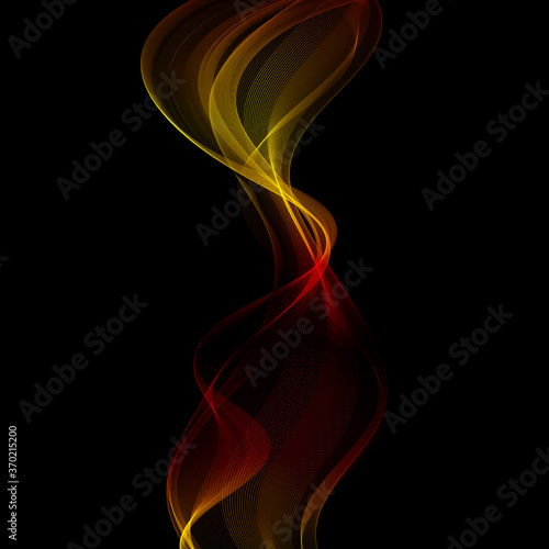 Abstract black background Golden waves Template design